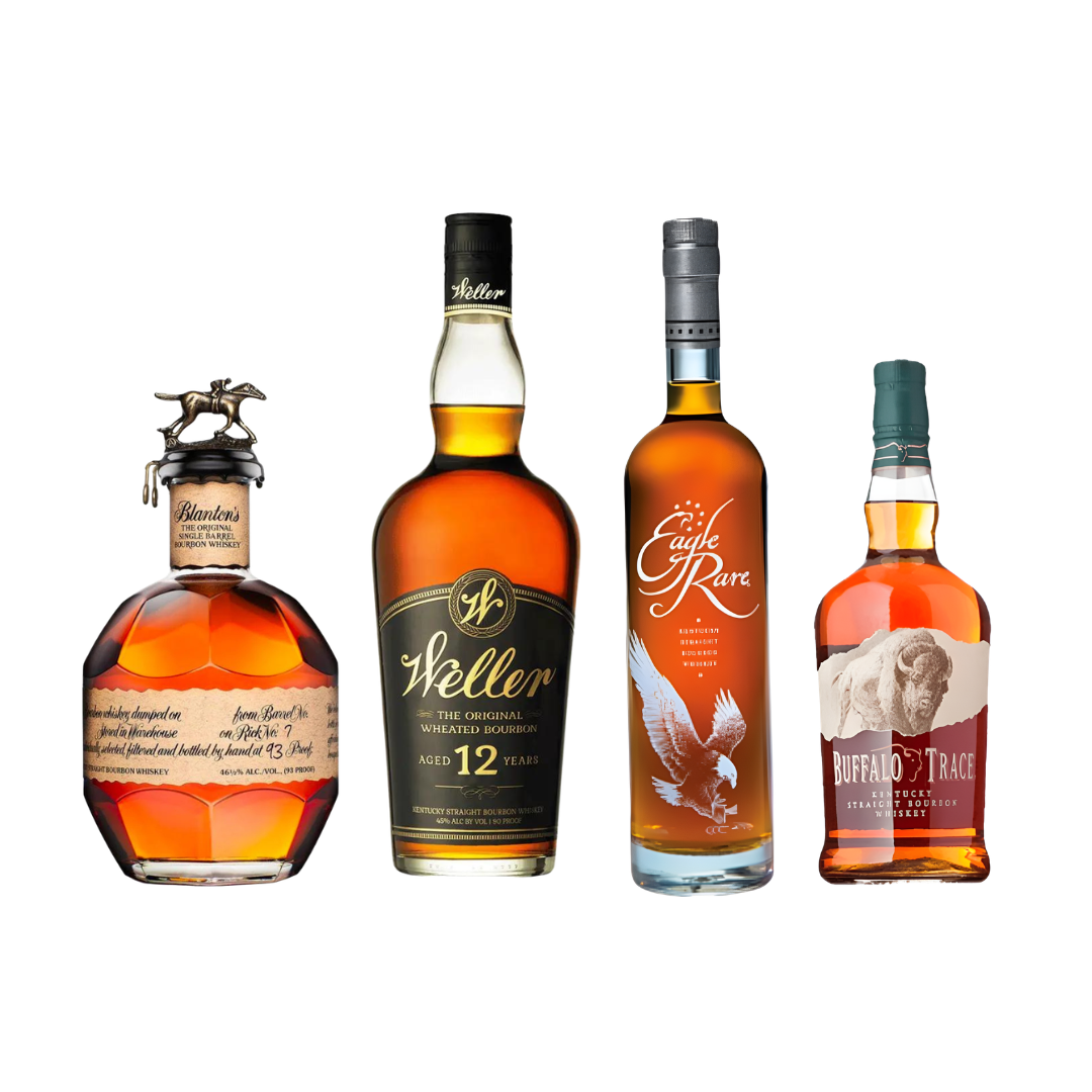 Weller 12, Blanton's Original Single Barrel, Eagle Rare 10 Year, Buffalo Trace Bourbon Whiskey Bundle