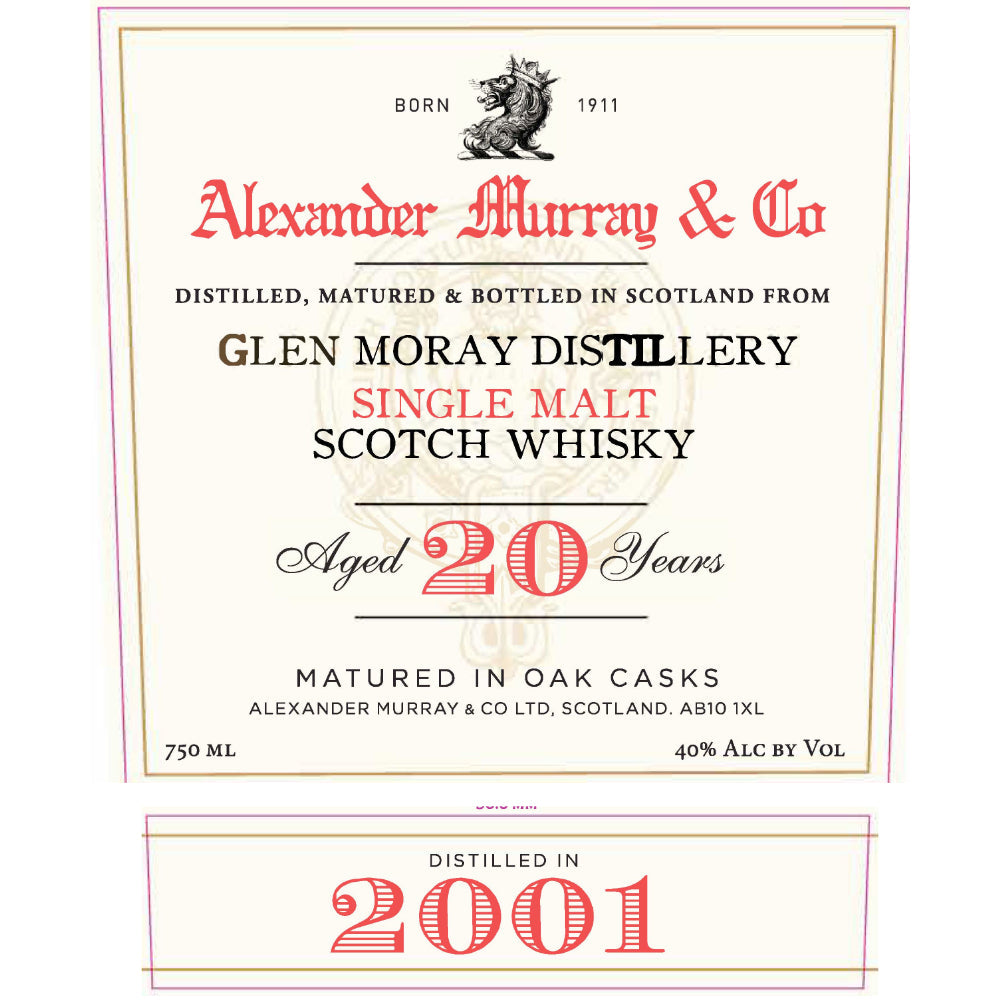 Alexander Murray Glen Moray 20 Year Old 2001 - Goro's Liquor