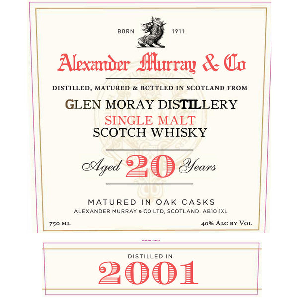 Alexander Murray Glen Moray 20 Year Old 2001 - Goro's Liquor