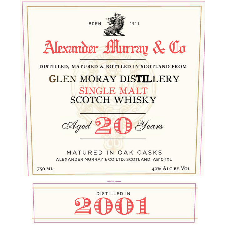 Alexander Murray Glen Moray 20 Year Old 2001 - Goro's Liquor