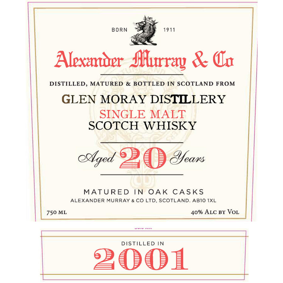 Alexander Murray Glen Moray 20 Year Old 2001 - Goro's Liquor