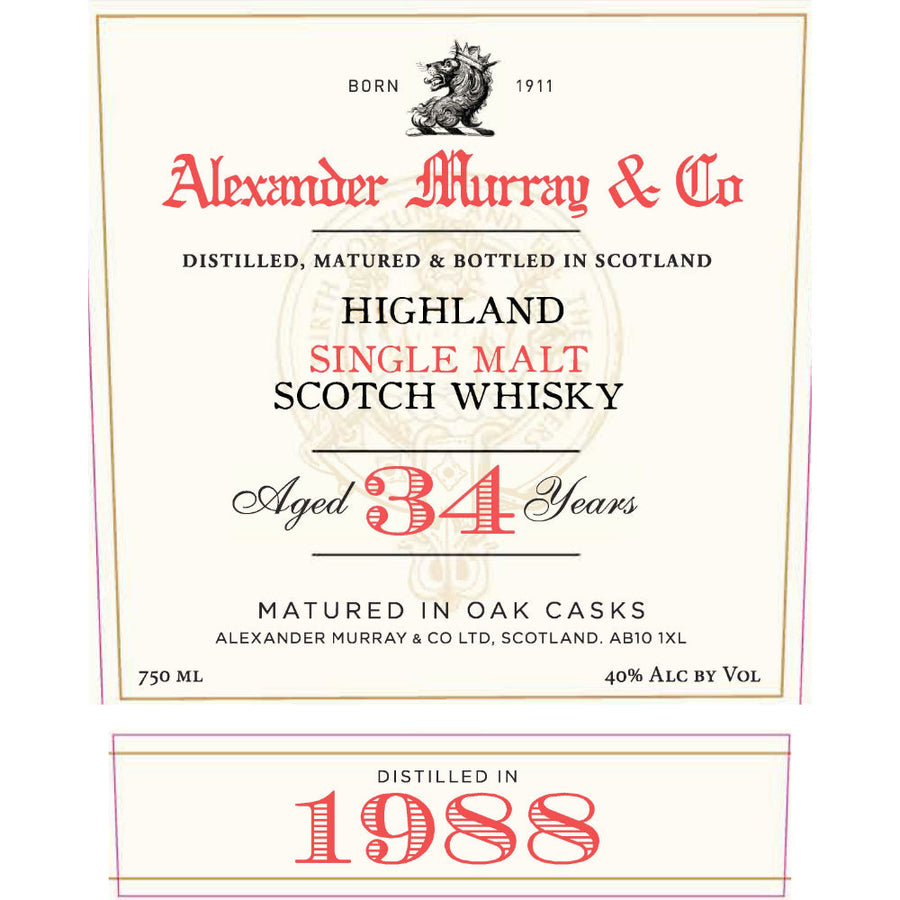 Alexander Murray Highland 34 Year Old 1988 - Goro's Liquor