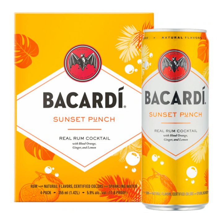 Bacardí Sunset Punch Rum Cocktail 4pk - Goro's Liquor