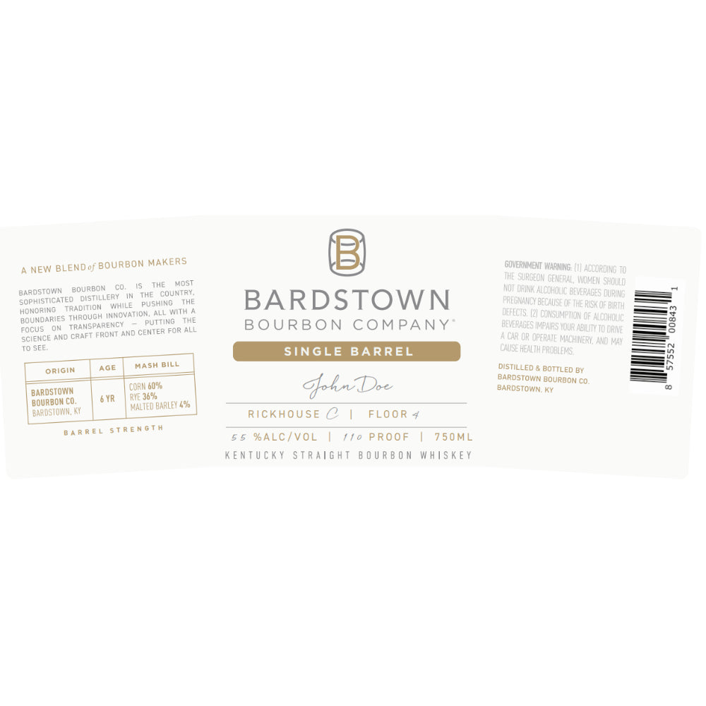 Bardstown Bourbon 6 Year Old Single Barrel Straight Bourbon - Goro's Liquor