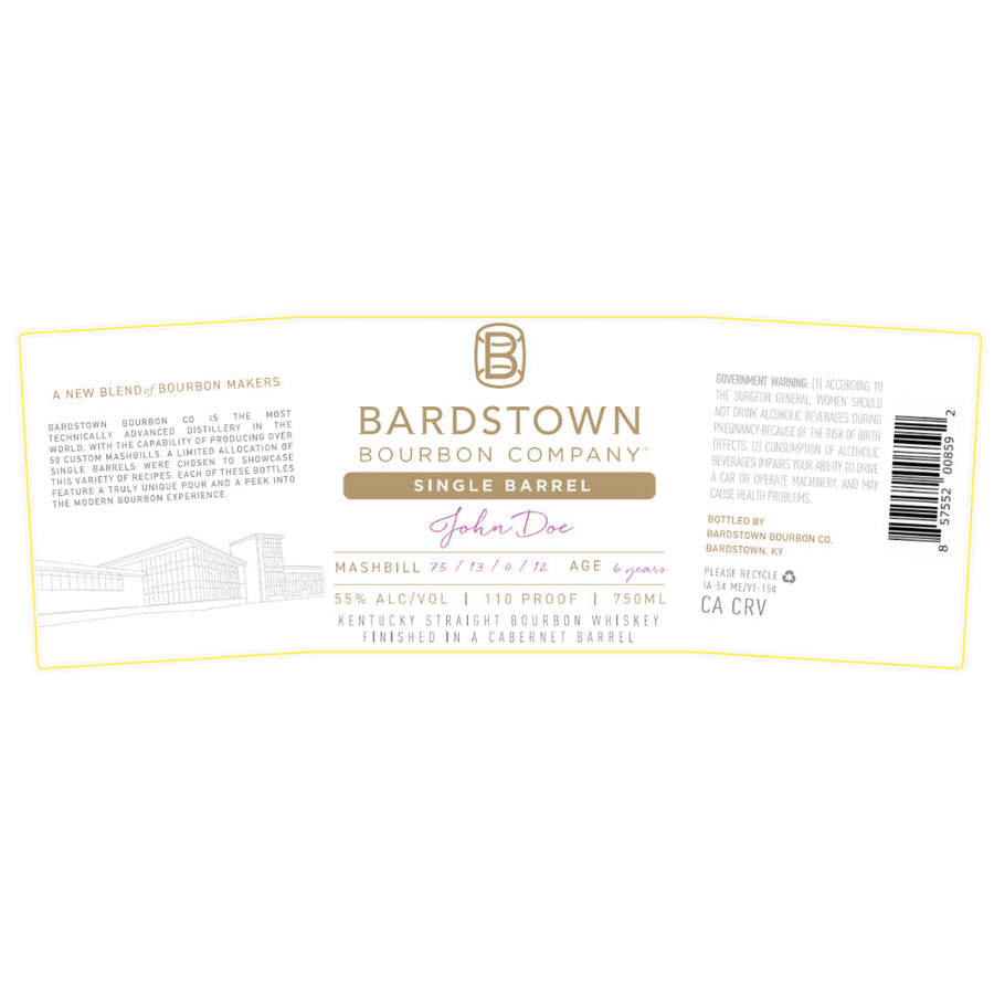 Bardstown Bourbon Single Barrel Bourbon Finished in a Cabernet Barrel - Goro's Liquor