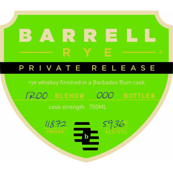 Barrell Rye Private Release Barbados Rum Cask Finished - Goro's Liquor