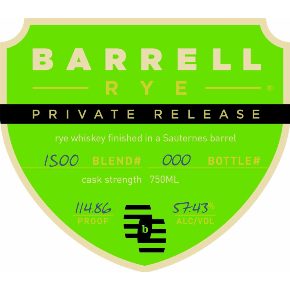 Barrell Rye Private Release Sauternes Barrel Finished - Goro's Liquor