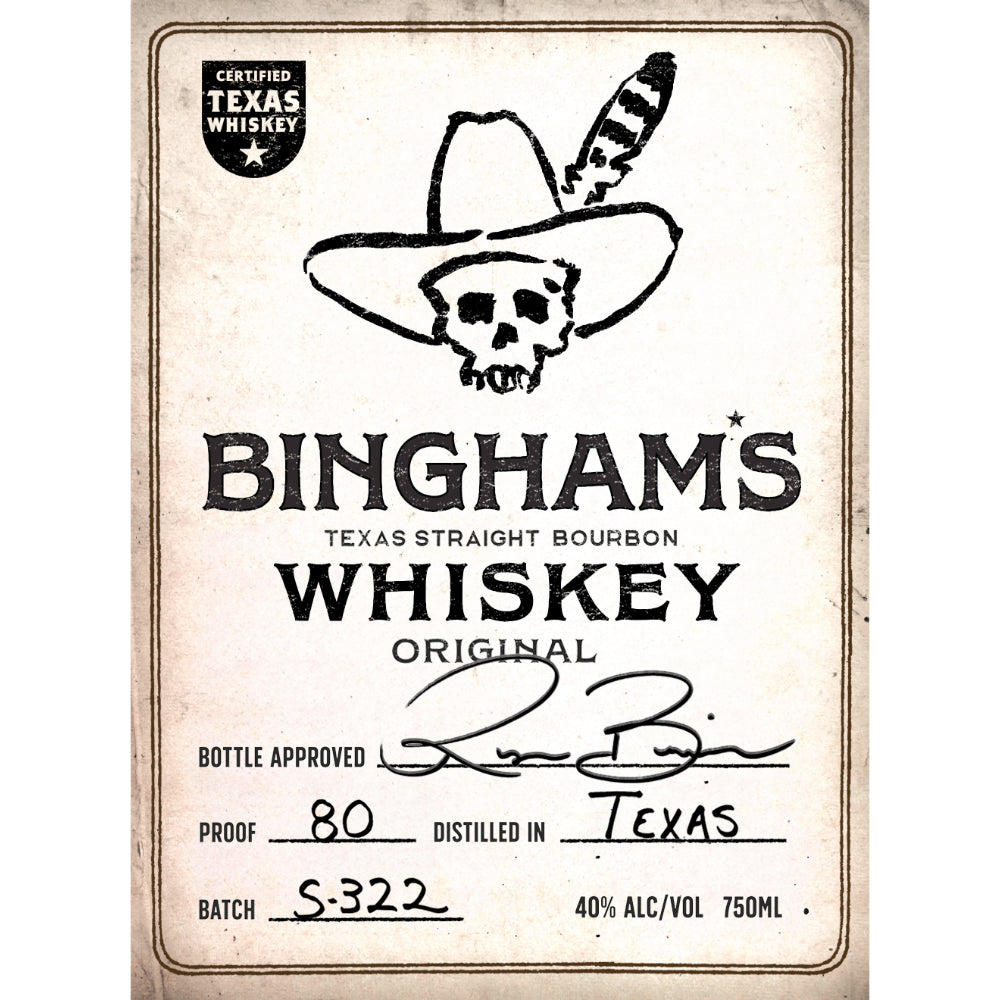 Bingham's Bourbon Original A Certified Texas Whiskey™ by Ryan Bingham - Goro's Liquor