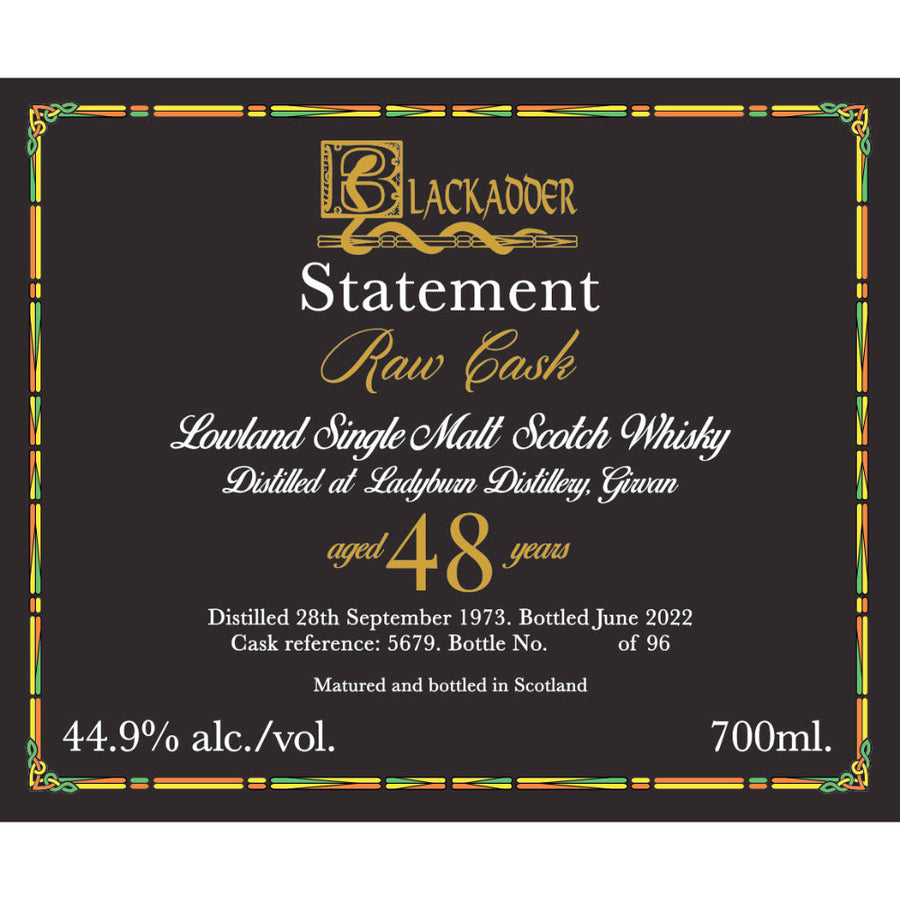 Blackadder Raw Cask Statement Ladyburn 48 Year Old - Goro's Liquor