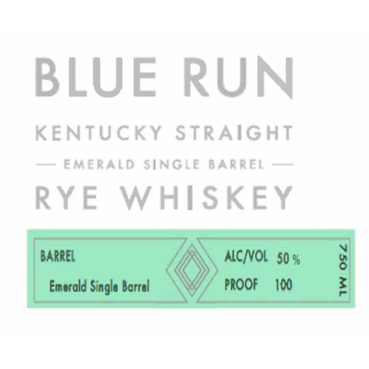 Blue Run Emerald Single Barrel Kentucky Straight Rye Whiskey - Goro's Liquor