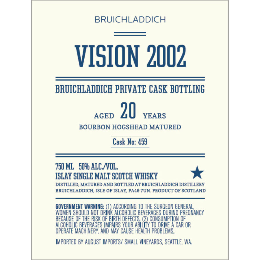 Bruichladdich Vision 2002 20 Year Old - Goro's Liquor