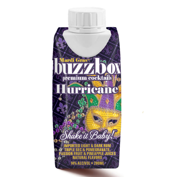 Buzzbox Mardi Gras Hurricane Cocktail 4PK - Goro's Liquor