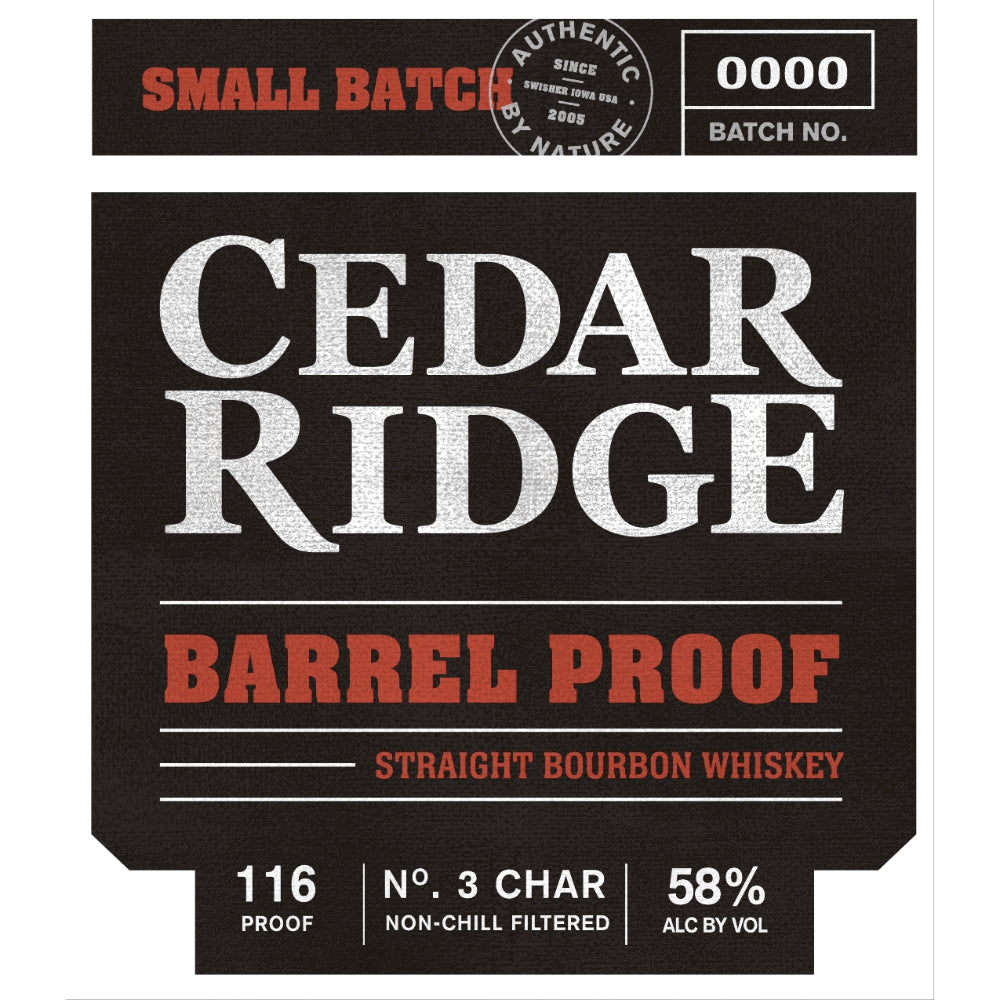 Cedar Ridge Small Batch Barrel Proof Straight Bourbon - Goro's Liquor