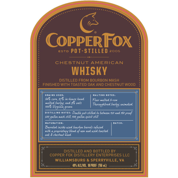 Copper Fox Chestnut American Whisky - Goro's Liquor