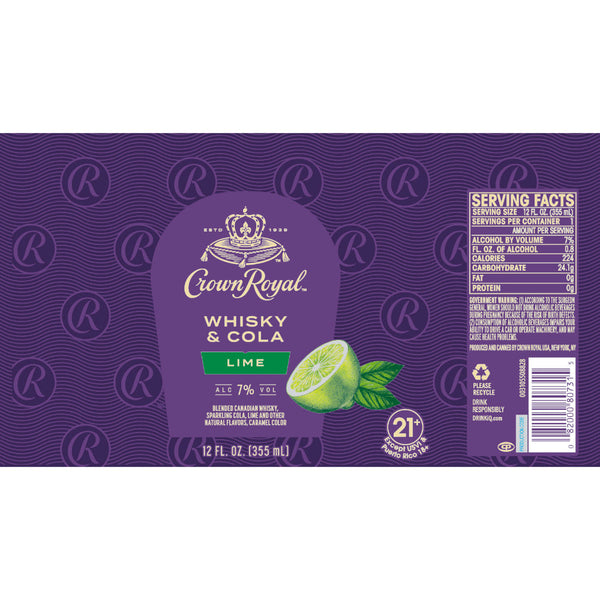 Crown Royal Whisky & Cola Lime Ready-To-Drink Cocktails Crown Royal   