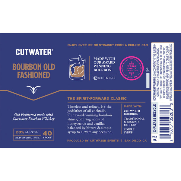 Cutwater Bourbon Old Fashioned 12pk - Goro's Liquor