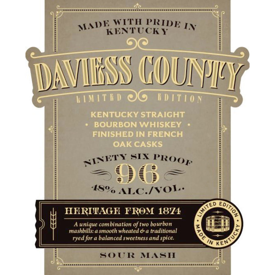 Daviess County Limited Edition French Oak Cask Finished Sour Mash Bourbon - Goro's Liquor