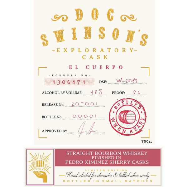 Doc Swinson’s Exploratory Cask El Cuerpo Straight Bourbon - Goro's Liquor