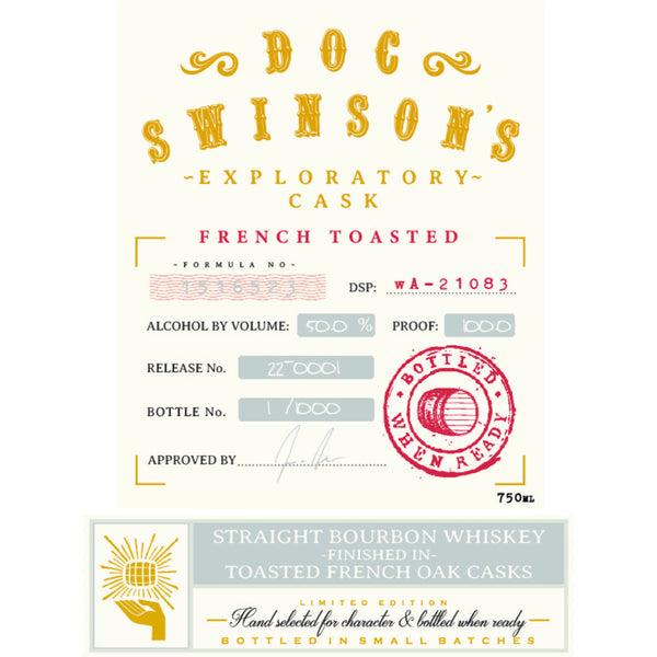 Doc Swinson’s Exploratory Cask French Toasted Straight Bourbon - Goro's Liquor