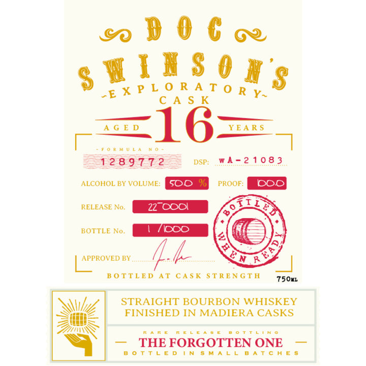 Doc Swinson’s The Forgotten One 16 Year Old Straight Bourbon - Goro's Liquor