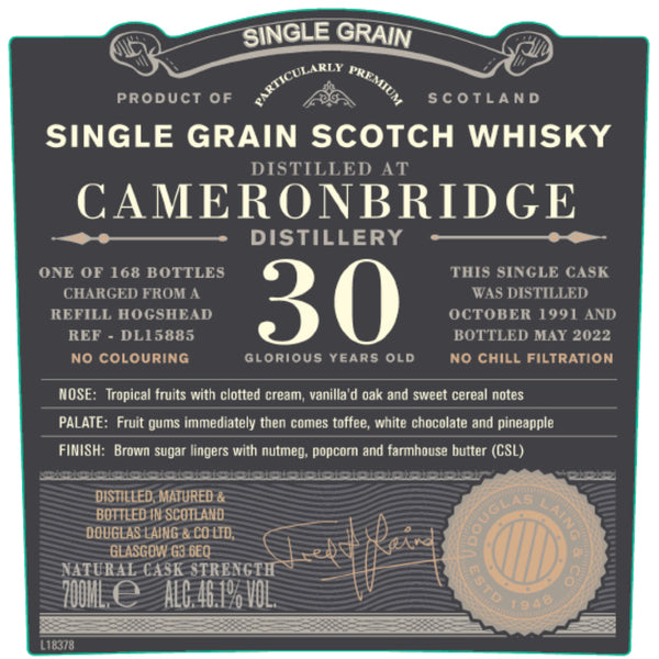 Douglas Laing Old Particular Single Grain Cameronbridge 30 Year Old - Goro's Liquor