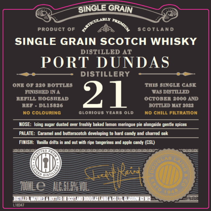 Douglas Laing Old Particular Single Grain Port Dundas 21 Year Old - Goro's Liquor