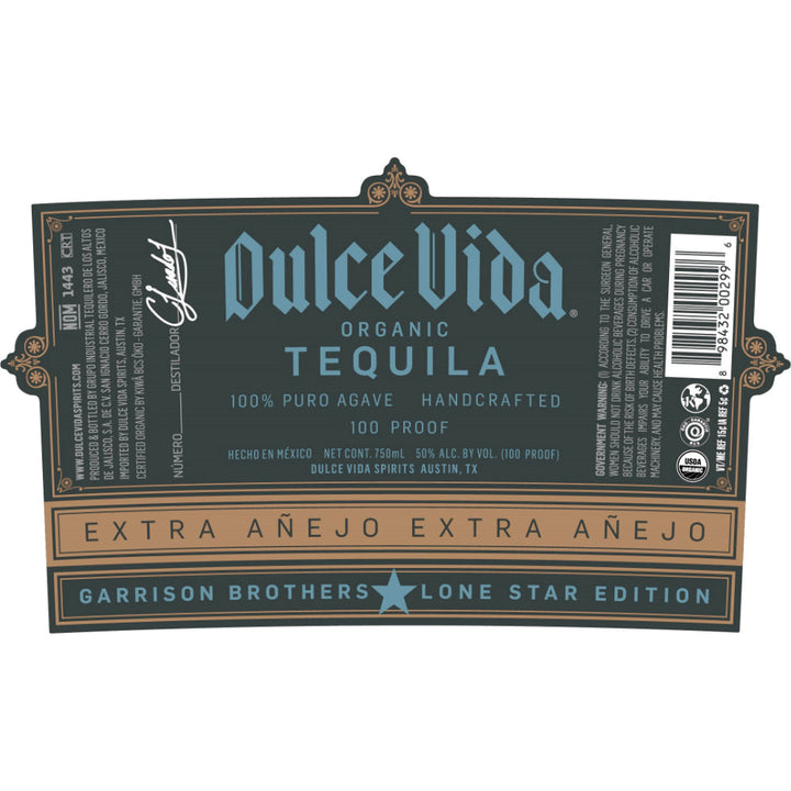 Dulce Vida Extra Anejo Tequila Lone Star Edition - Goro's Liquor