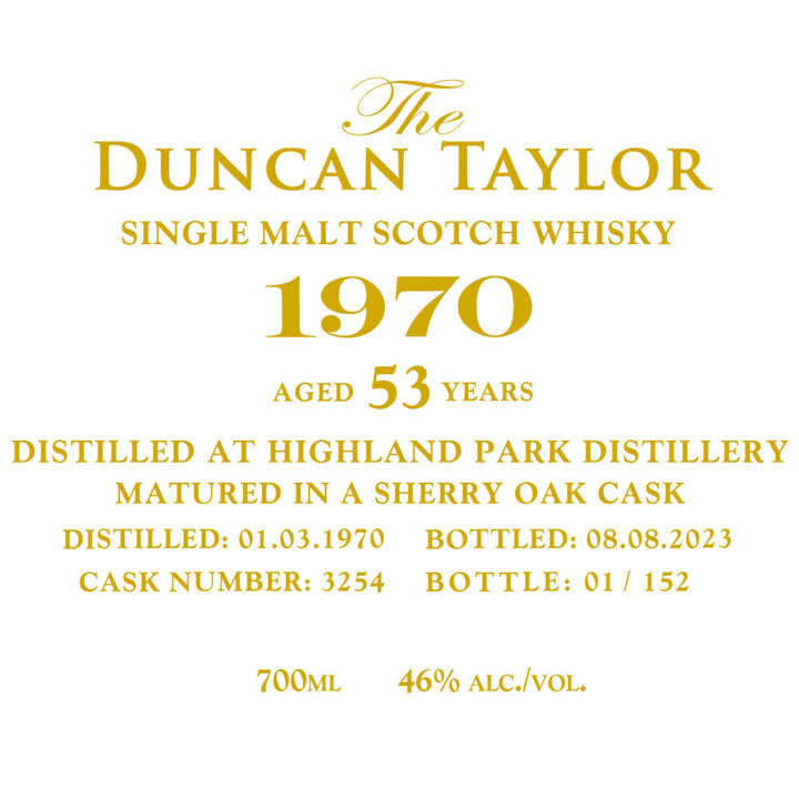 Duncan Taylor 1970 Highland Park 53 Year Old - Goro's Liquor