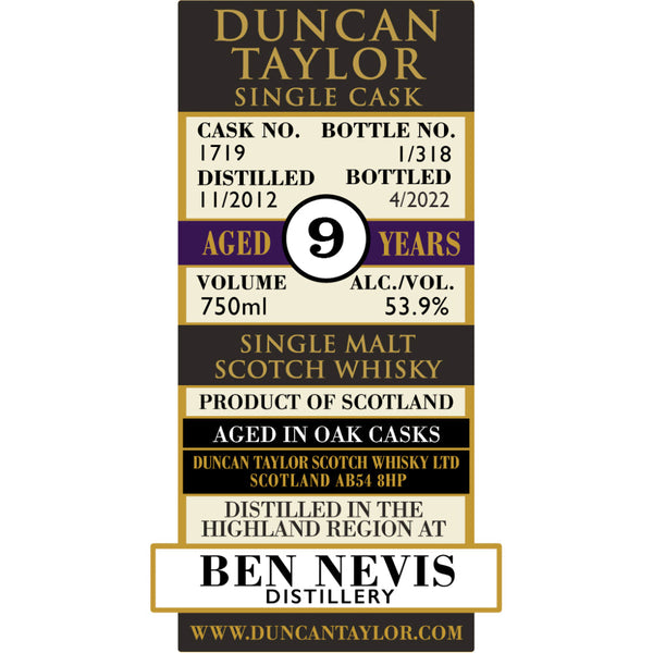 Duncan Taylor Single Cask 9 Year Old Ben Nevis - Goro's Liquor