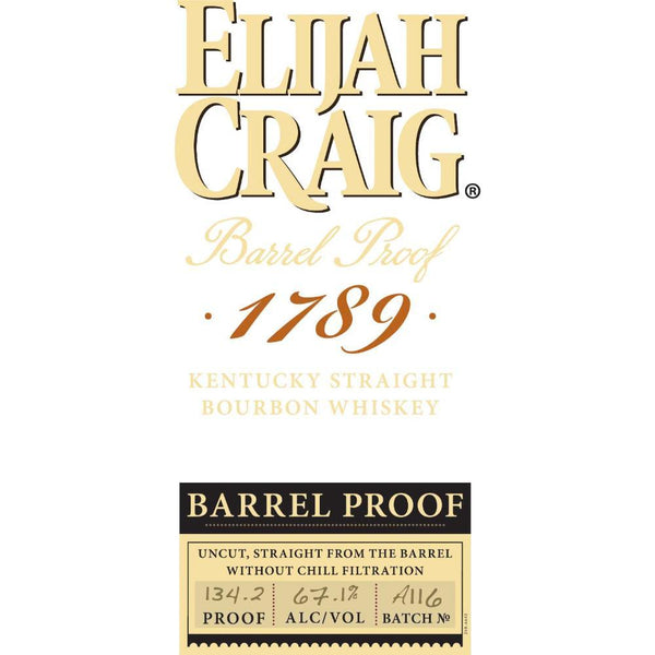 Elijah Craig Barrel Proof Batch A116 Bourbon Elijah Craig