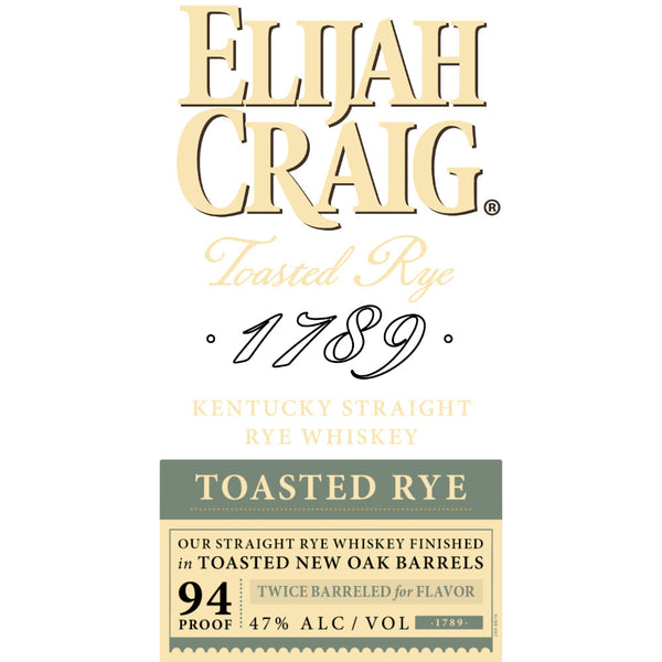 Elijah Craig Toasted Rye Whiskey Rye Whiskey Elijah Craig   