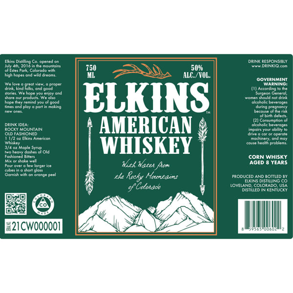 Elkins American Whiskey Aged 8 Years - Goro's Liquor