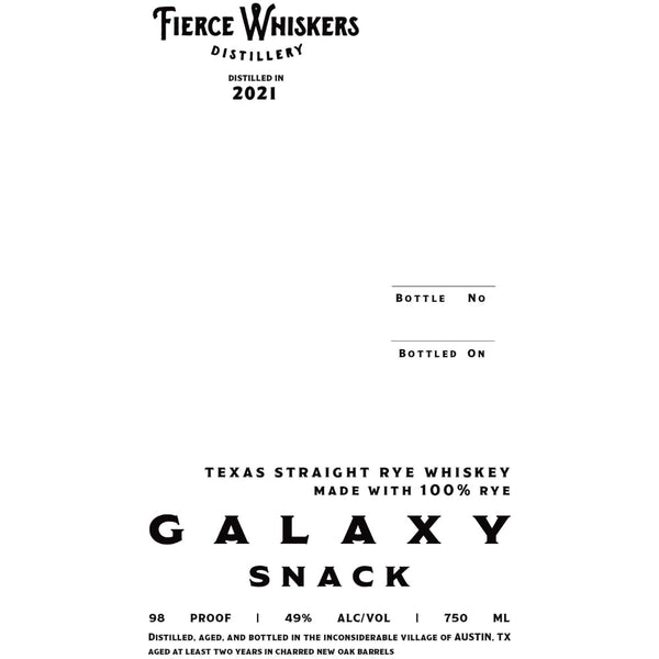 Fierce Whiskers Galaxy Snack Straight Rye - Goro's Liquor