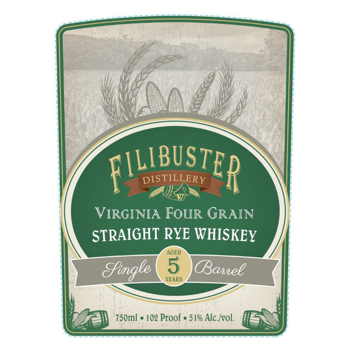 Filibuster 5 Year Old Virginia Four Grain Straight Rye - Goro's Liquor