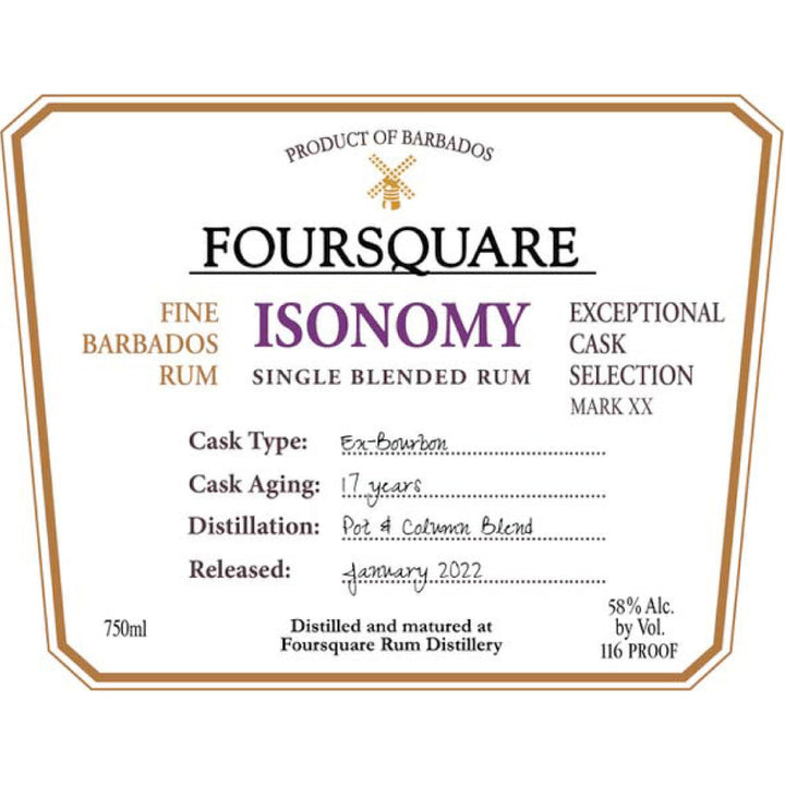 Foursquare Isonomy Single Blended Rum - Goro's Liquor