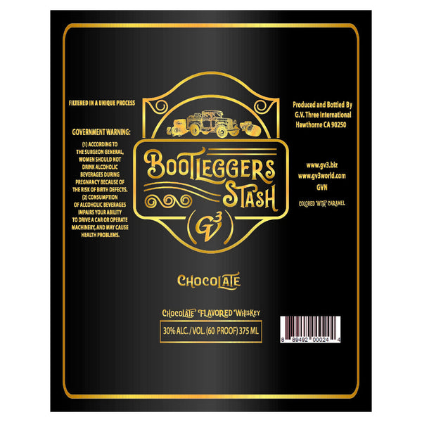 GV3 Bootleggers Stash Chocolate Flavored Whiskey 375mL - Goro's Liquor