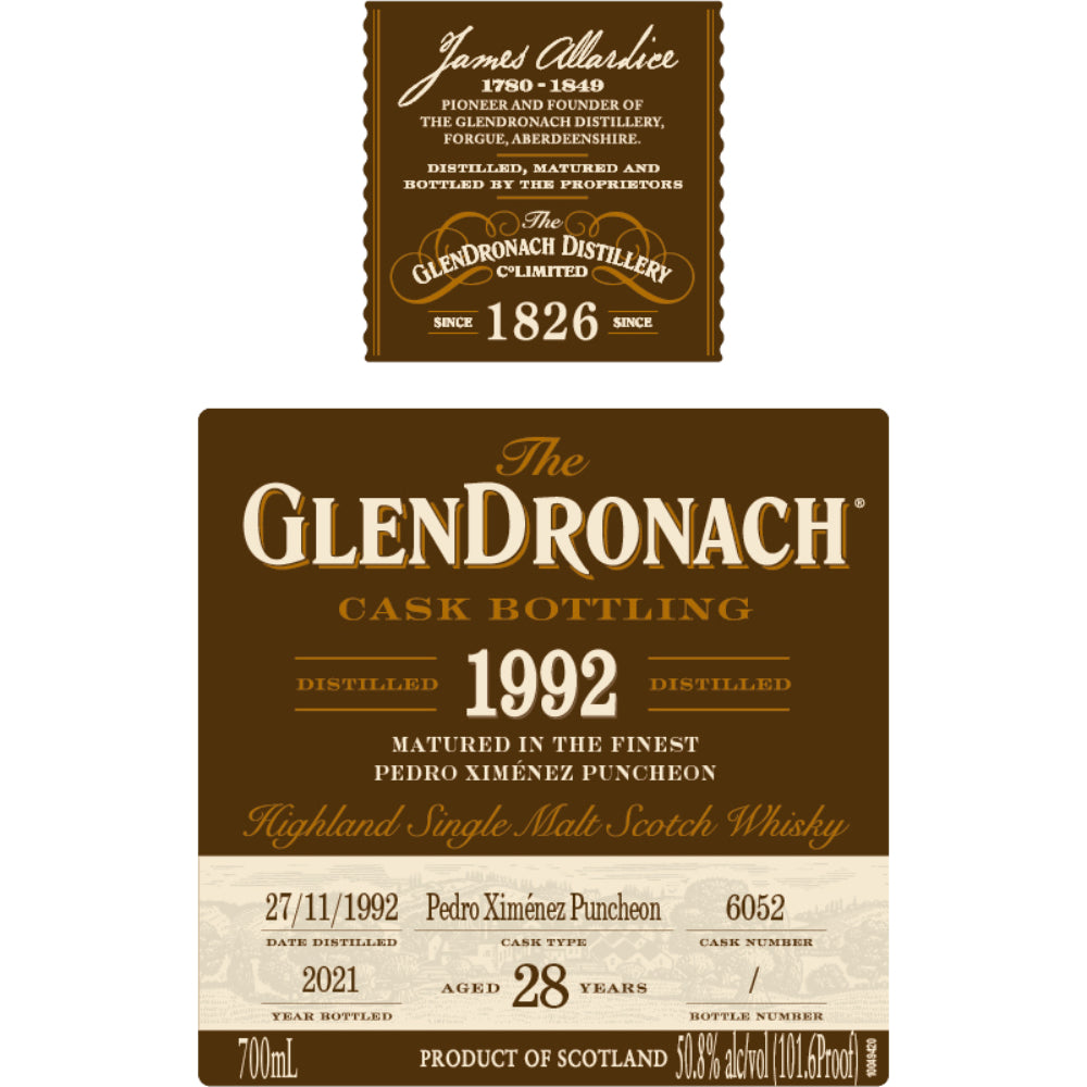 GlenDronach 28 Year Old 1992 Single Cask #6052 - Goro's Liquor