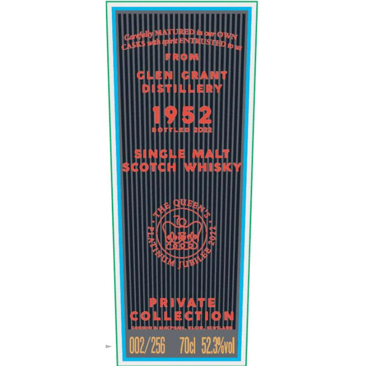 Gordon & Macphail Glen Grant 1952 Queen’s Platinum Jubilee 70 Year Old - Goro's Liquor