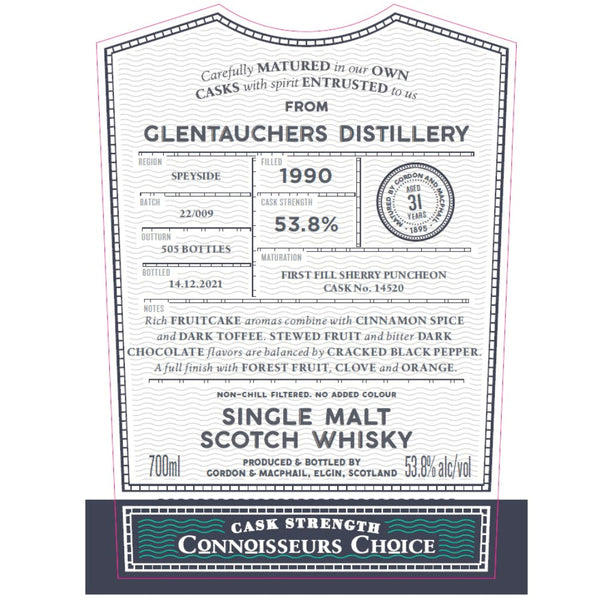 Gordon and Macphail Glentauchers 31 Year Old Connoisseurs Choice - Goro's Liquor