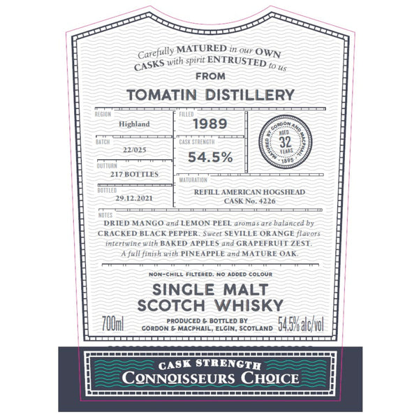 Gordon and Macphail Tomatin 32 Year Old Connoisseurs Choice - Goro's Liquor