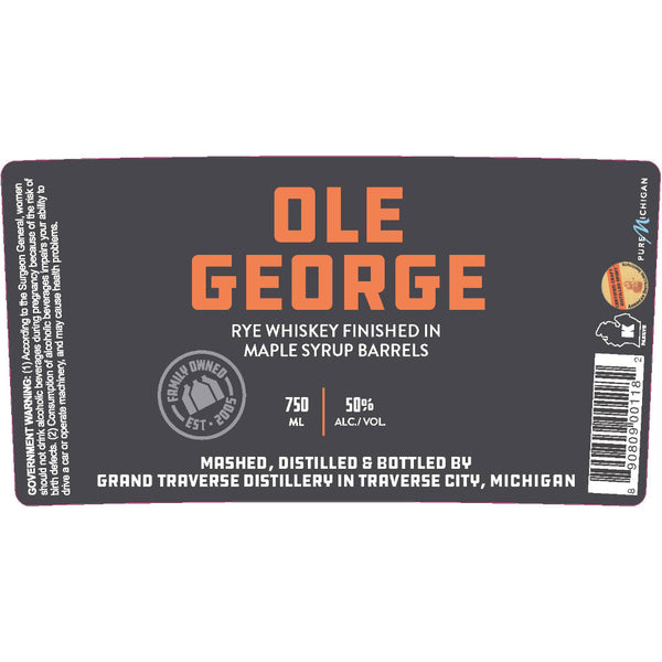 Grand Traverse Distillery Ole George Rye Whiskey - Goro's Liquor