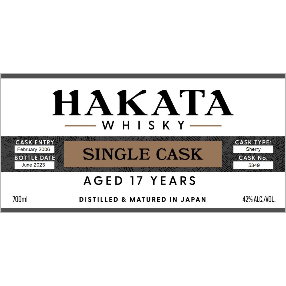 Hakata Whisky 17 Year Old Single Cask - Goro's Liquor