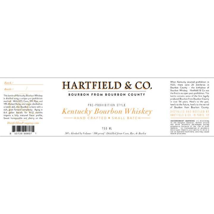 Hartfield & Co. Pre-Prohibition Style Kentucky Bourbon - Goro's Liquor