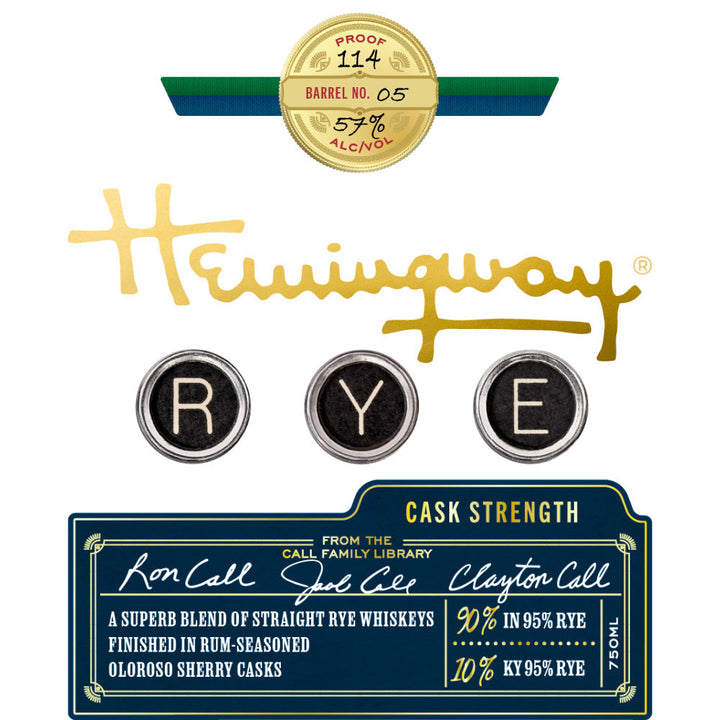 Hemingway Cask Strength Rye Whiskey - Goro's Liquor