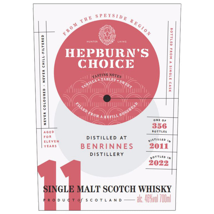 Hepburn’s Choice 11 Year Old Benrinnes Single Malt Scotch - Goro's Liquor