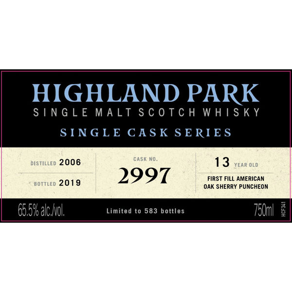 Highland Park Single Cask Series 13 Year Old Cask No. 2997 - Goro's Liquor