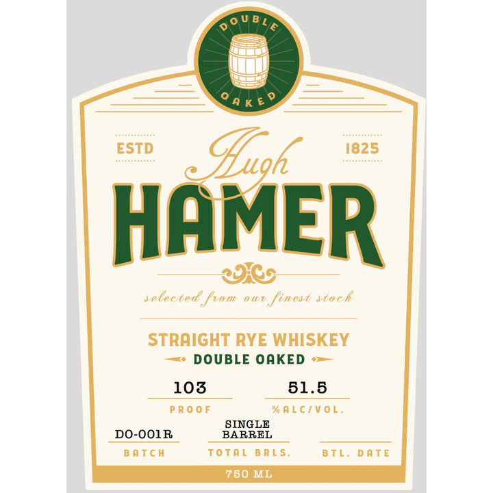 Hugh Hamer Double Oaked Straight Rye - Goro's Liquor