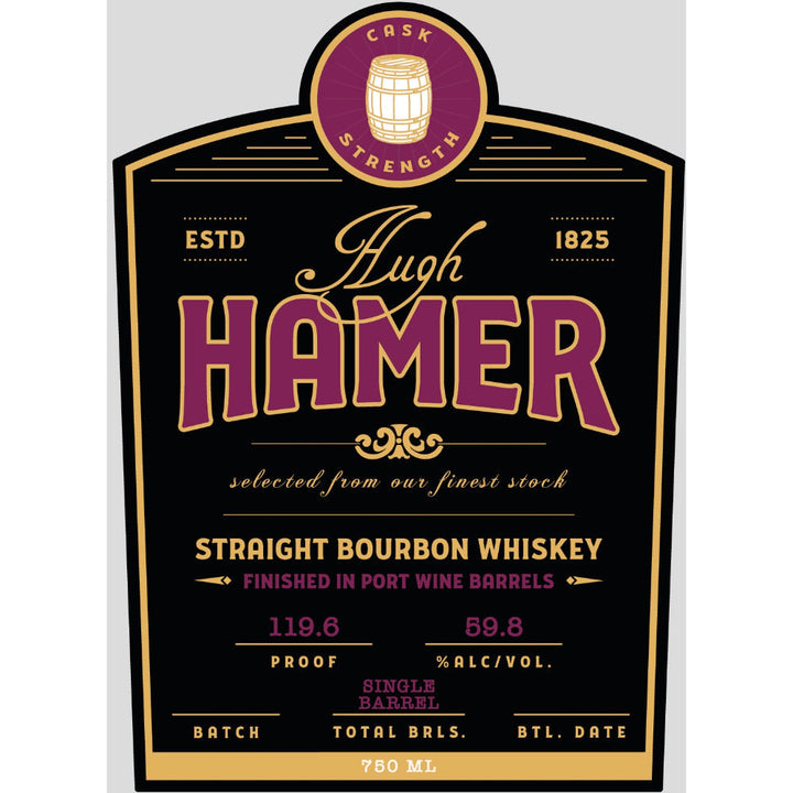 Hugh Hamer Single Barrel Bourbon Finished in Port Wine Barrels - Goro's Liquor