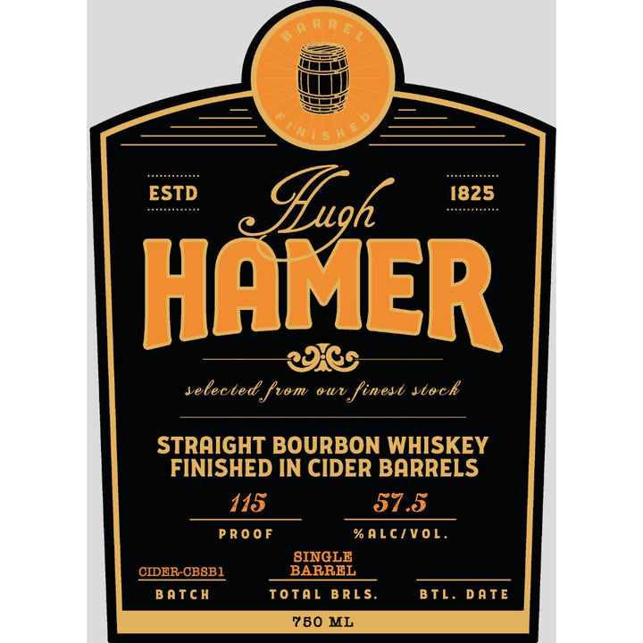 Hugh Hamer Straight Bourbon Finished in Cider Barrels - Goro's Liquor