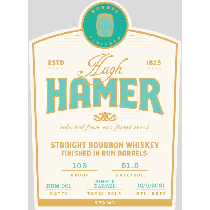 Hugh Hamer Straight Bourbon Finished in Rum Barrels - Goro's Liquor